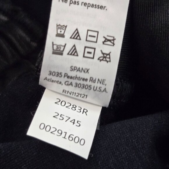 Spanx Size L Leather Like Jogger Pants Black High Rise Faux Pull On Pockets NEW - Picture 13 of 14